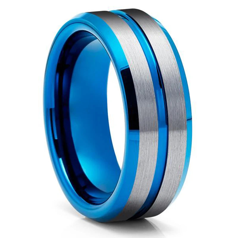 Men’s Tungsten Wedding Band - Stainless Steel, Carbon Fiber