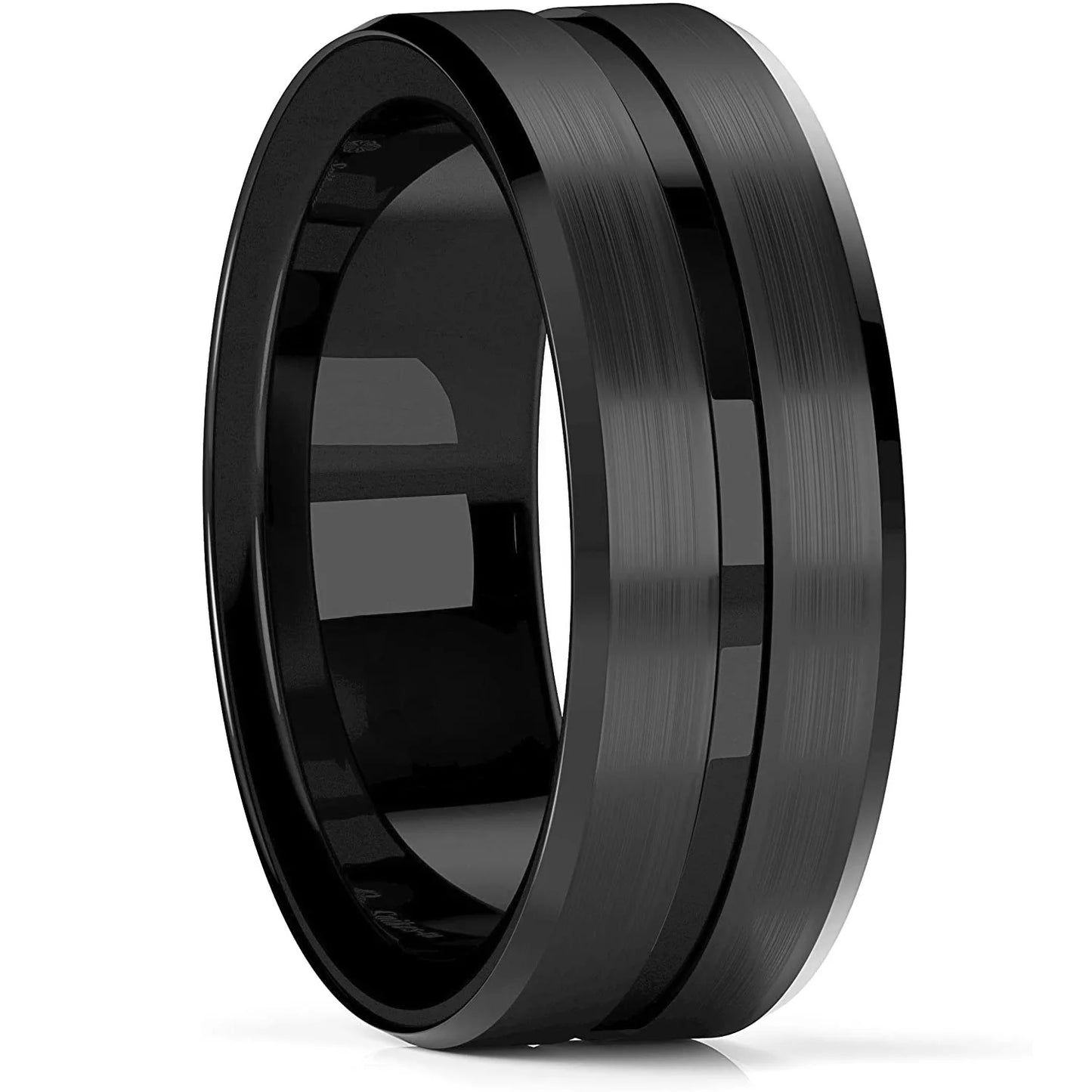 Men’s Tungsten Wedding Band - Stainless Steel, Carbon Fiber