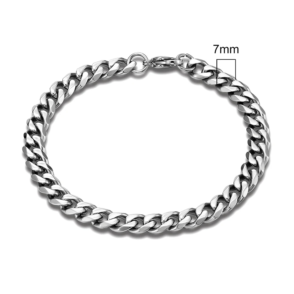 Men’s Stainless Steel Link Chain Bracelet – Bold, Durable & Stylish