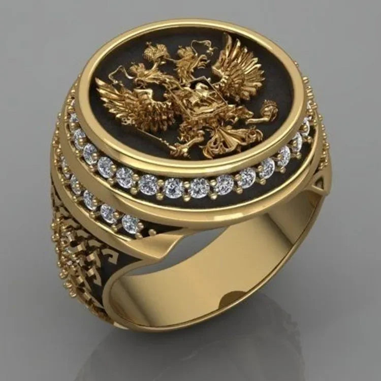 Men’s Domineering Eagle Ring - Punk Style, Zinc Alloy