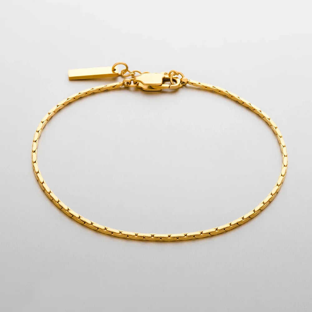 Men's Wire Chain Bracelet - Stainless Steel, Gold & White Gold Options