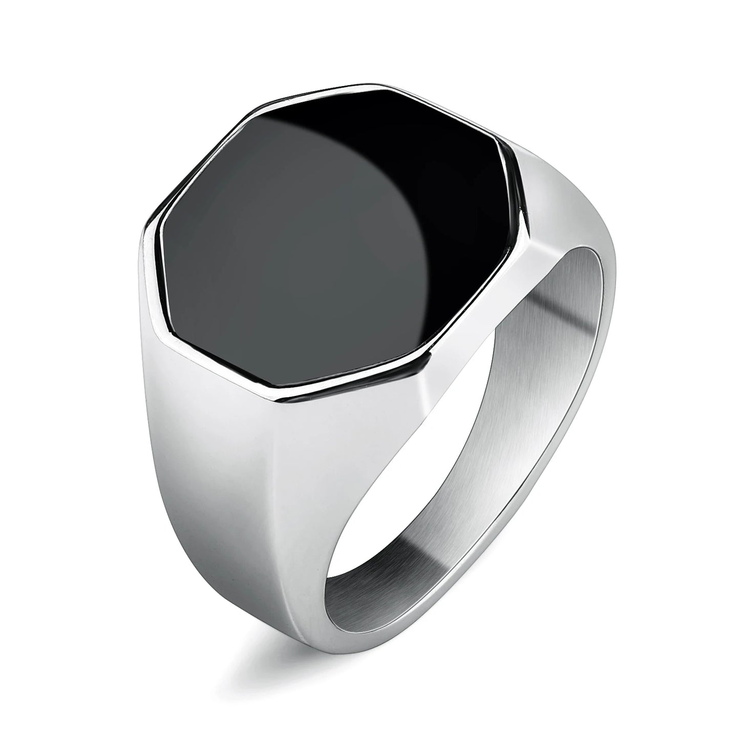 Men's Punk Rock 316L Stainless Steel Signet Ring - Trendy Jewelry