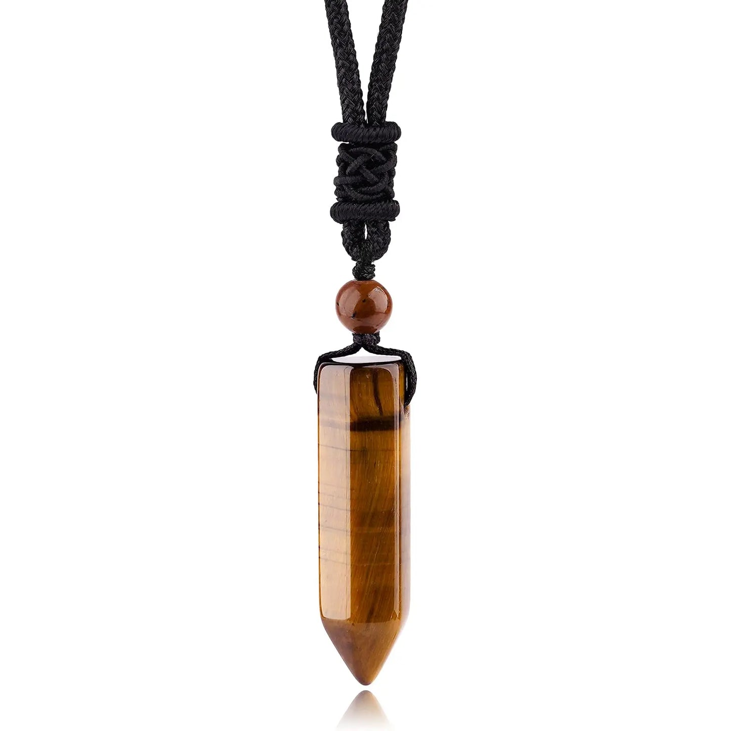 Natural Stone Wolf Tooth Pendant Necklace For Men