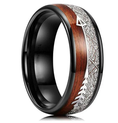 Blue Black Stainless Steel Rings for Men - Trendy Wedding Bands