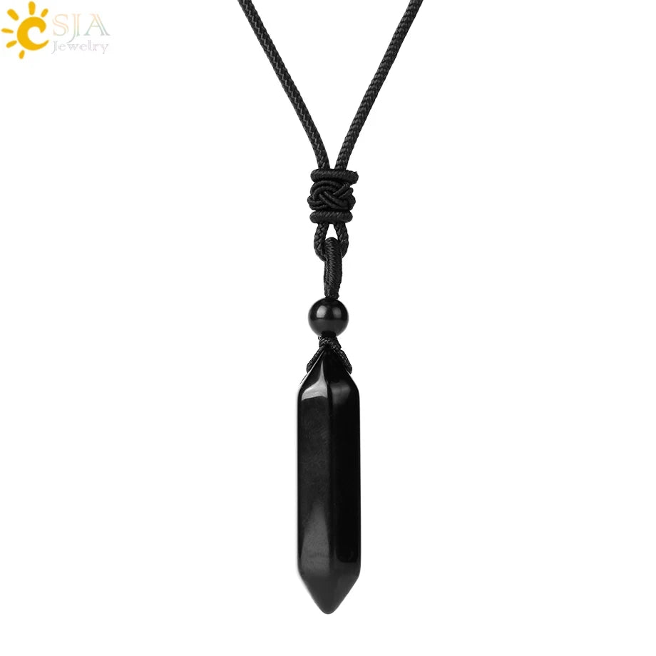 Natural Stone Wolf Tooth Pendant Necklace For Men