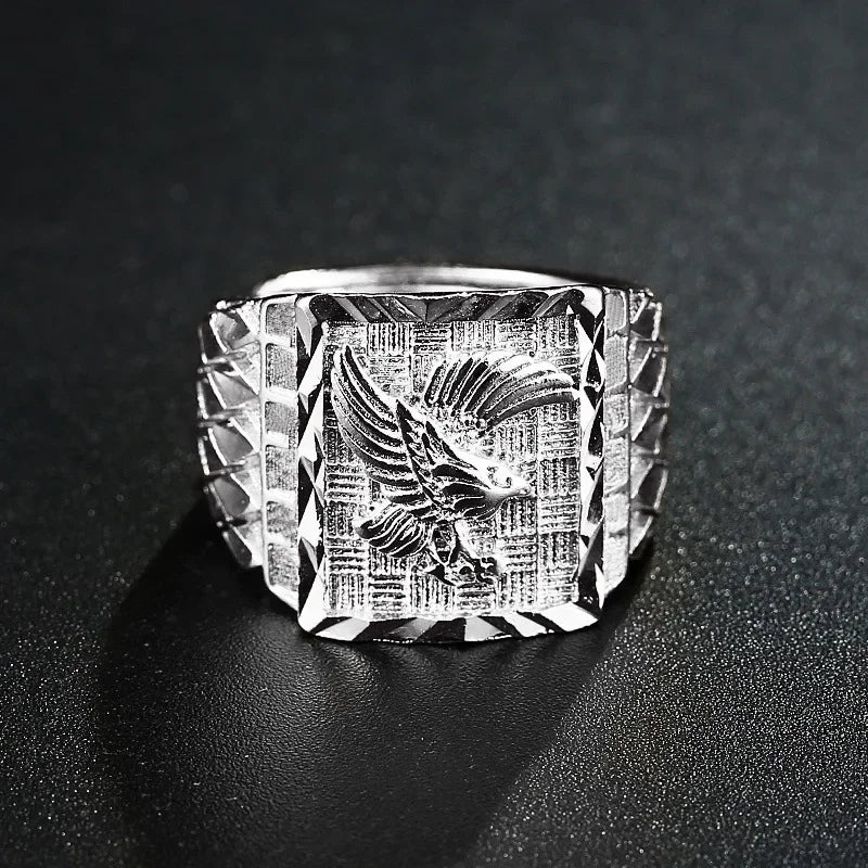 Men’s Domineering Eagle Ring - Punk Style, Zinc Alloy