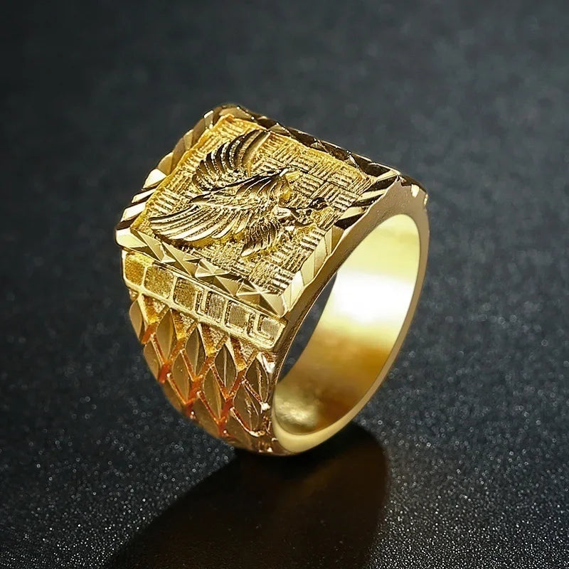 Men’s Domineering Eagle Ring - Punk Style, Zinc Alloy