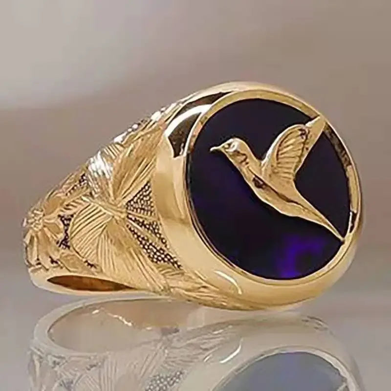 Men’s Domineering Eagle Ring - Punk Style, Zinc Alloy