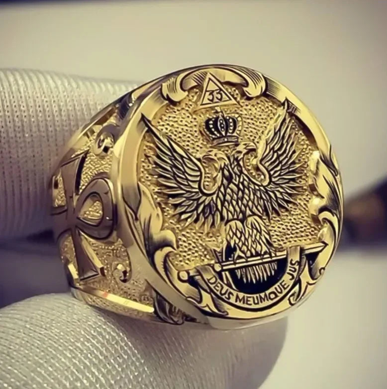 Men’s Domineering Eagle Ring - Punk Style, Zinc Alloy