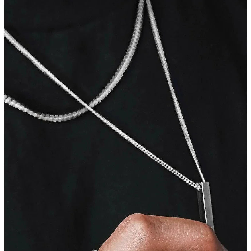 Men's 3D Vertical Bar Stainless Steel Layered Necklace