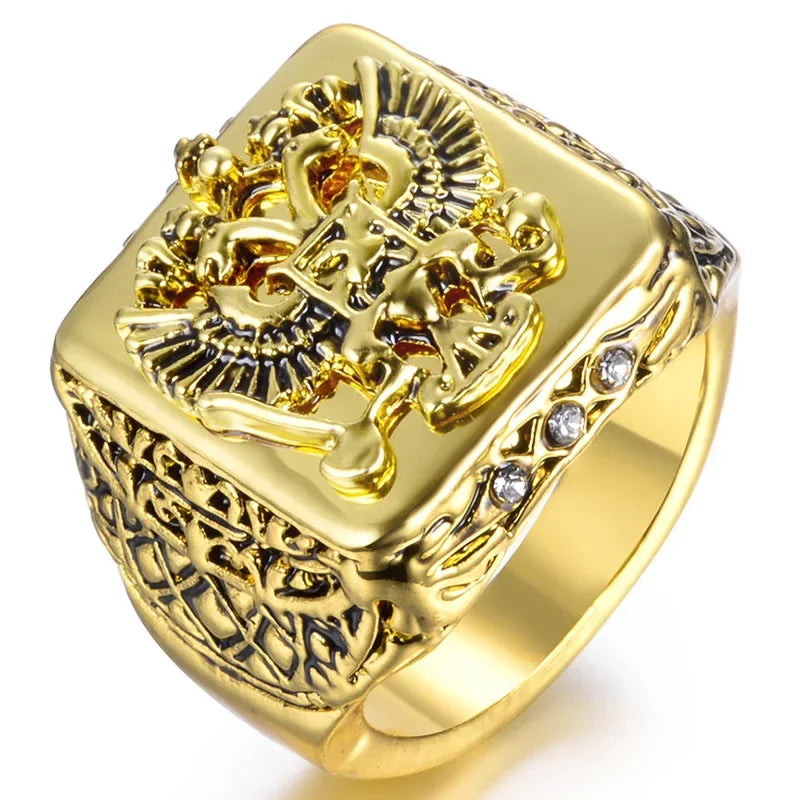 Men’s Domineering Eagle Ring - Punk Style, Zinc Alloy