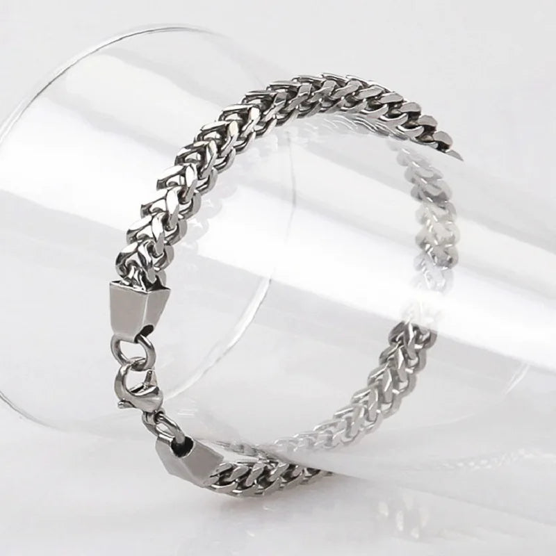 316L Stainless Steel Cuban Chain Bracelet For Men - Different Styles