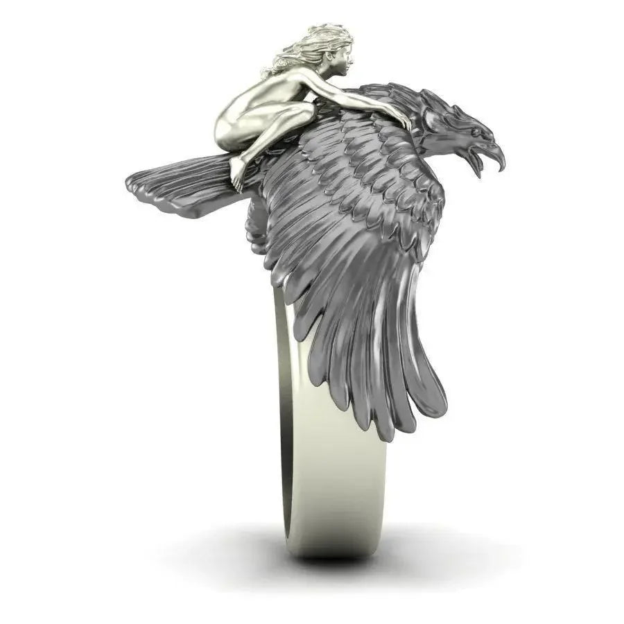 Men’s Domineering Eagle Ring - Punk Style, Zinc Alloy