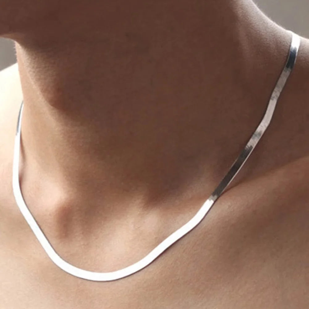 Men's Snake Chain Necklace - Stainless Steel